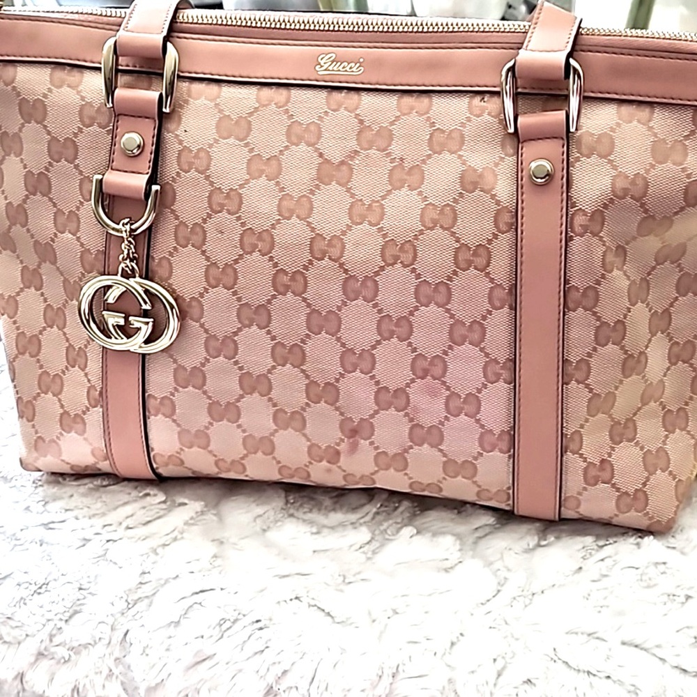 Authentic Gucci pink crystal Abby tote(lightweight)